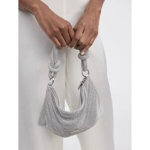 Mini Cult Gaia Hera Bag Silver Crystal Embellished